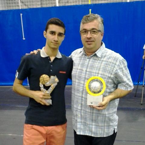 Oriol Marcos i Xavier Minguell del Club Bàsquet Bellpuig, premiats a la Festa del Bàsquet Lleidatà